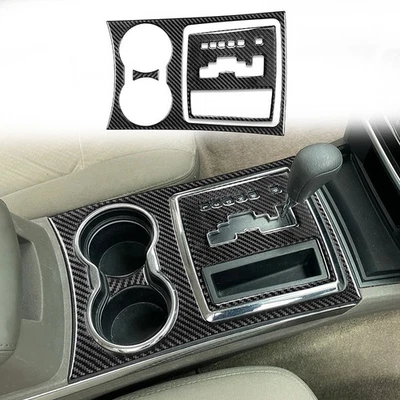 Cubierta de panel de cambio de consola central de fibra de carbono real para Chrysler 300 08-10 Foto 1 de 4