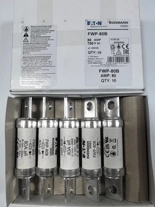 Lot of 10pcs EATON Bussmann FWP-80B 80Amp 700V Fuse New in box free shipping - Imagen 1 de 2