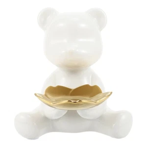 Adorable Ceramic Bear Storage Plate Decor Chic Minimalist Little Bear Storage - Picture 1 of 12