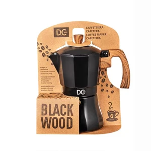 Blackwood Caffettiera Moka Nera 6 Tazze Manico Finitura in Legno - Foto 1 di 2