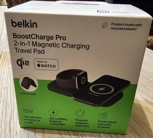RRP £119 Belkin BoostCharge Pro 2-in-1 Magsafe Foldable Wireless Charger Qi2 15W - Picture 1 of 3