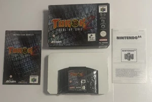 Turok 2 Seeds Of Evil (1998) Nintendo 64 Game Cartridge N64, Box Game and Manual - Picture 1 of 10