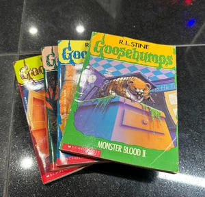 R.L. Stine Goosebumps Vintage Book Lot Monster Blood 2 3 Night Terror Tower Sink - Imagen 1 de 6