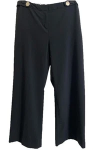 Alfani Women's Black Career Dress Pants Size 16 Silver Buttons Accent - Picture 1 of 7