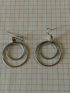 REDUCEDJames Avery Cascading Two Circle Dangle Hoop Drop Earrings Free Shipping - Picture 1 of 5