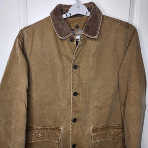 Levi Strauss Jacket Mens Large Brown Corduroy Collar Workwear Chore Coat Flannel - Picture 1 of 10