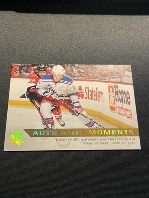 2012-13 SP Authentic Moments Chris Kreider Auto Gold Rookie 170 Rangers Ducks RC - Image 1 of 4