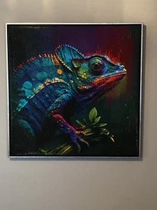 Diamond Painting Bild Chamäleon 90x90 fertig Geklebt Inkl. Rahmen  - Bild 1 von 1