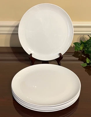 Vintage Set of 6 Centura by Corning WHITE COUPE 10 1/8" Dinner Plates 1960's - image 1 of 3
