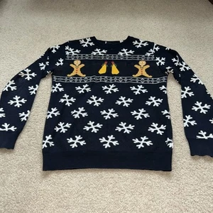 Danish Kronsadt Brand Kids Unisex Navy Snowflake Christmas Sweater Small 13-14 Y - Picture 1 of 8