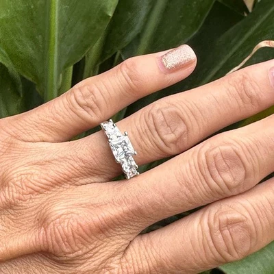 Anel de prata corte princesa cristal Swarovski Elements, 6 - Imagem 1 de 2