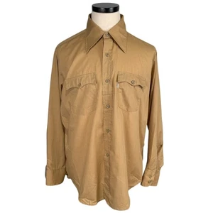 Camisa de manga larga vintage Levis para hombre color tostado con botones XL AÑOS 70 - Imagen 1 de 10