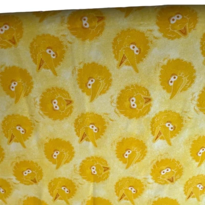 Vintage Sesame Street Fabric Flannel Big Bird Head Yellow 20 Inch One Half Yard - Image 1 of 3