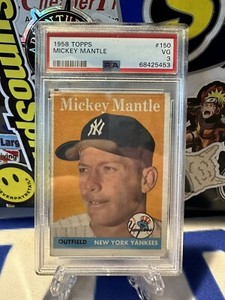 1958 Topps Baseball MICKEY MANTLE #150 Graded Psa 3 VG Fresh Slab New Label!
