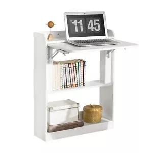 SoBuy FWT92-W Escritorio Plegable Mesa de Ordenador con Estantes Mesa Plegable - Imagen 1 de 9