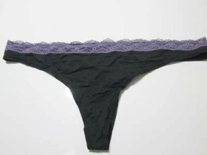 NWT Adore Me Womens Size XL Thong Panty Black Lace Underwear Sleepwear - Picture 1 of 5