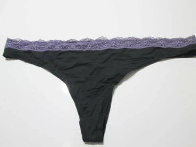 NWT Adore Me Womens Size XL Thong Panty Black Lace Underwear Sleepwear - Image 1 of 4