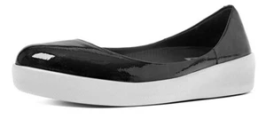 FITFLOP™ SUPERBALLERINA BLACK PATENT PUMPS SHOES FLATS UK 5 EU 38 USA 7 RRP £125 - Picture 1 of 22