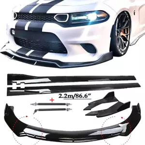 Gloss Black Fits 15-22 Dodge Charger SRT V2 Front Rear Bumper Lip Side SKirts - Picture 1 of 21