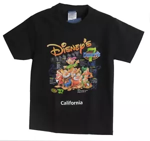 Disney Seven Dwarfs Girl's T-shirt Black California - Picture 1 of 1