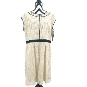 BB Dakota NWT Cream Lace Dress Black Trim Size 18 - Picture 1 of 10