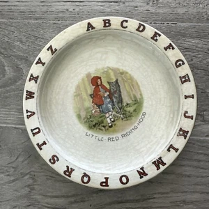 Vintage MCM Niño Porcelana Gachas Avena Cuenco Caperucita Roja - Imagen 1 de 6