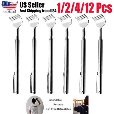 Metal Stainless Steel Back Scratcher Telescopic Extendable Claw Extender US - Image 1 of 4