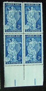 US 3¢ stamp SC #1082 Labor Day block of 4 MNH 1956. - Picture 1 of 1
