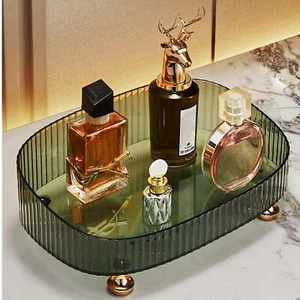 Makeup Perfume Organizer Bathroom Vanity Tray Decorative Dresser Tray Countertop - Picture 1 of 7
