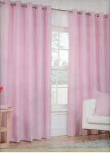 Candy Pink Basket Weave Rich Textured Design Eyelet Curtains Lined 90"x72" - Picture 1 of 4