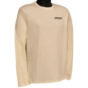 Oakley Thruster Long Sleeve Tee Mens Size L Large Bone White Cream Logo T-Shirt - Picture 1 of 2