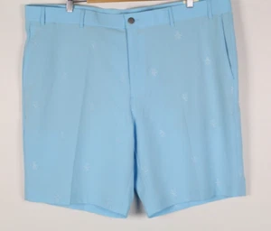 Original Penguin Men's 9" Golf Shorts All Over Embroidered Pete 42 Baltic Sea - Picture 1 of 4
