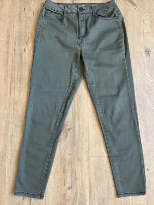 Pantalones de mezclilla SO de tiro alto verde acabado cepillado para mujer talla 9 elásticos Foto 1 de 4