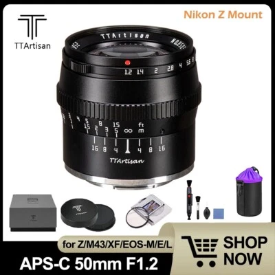 TTARTISAN 50mm F1.2 APS-C Lens for Nikon Z Mount Cameras Z6 Z7 Z6II Z7II Z250 - Image 1 of 4