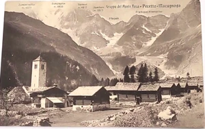 1908 Verbania - Gruppo del Monte Rosa PECETTO MACUGNAGA antica cartolina spedita - Imagen 1 de 2