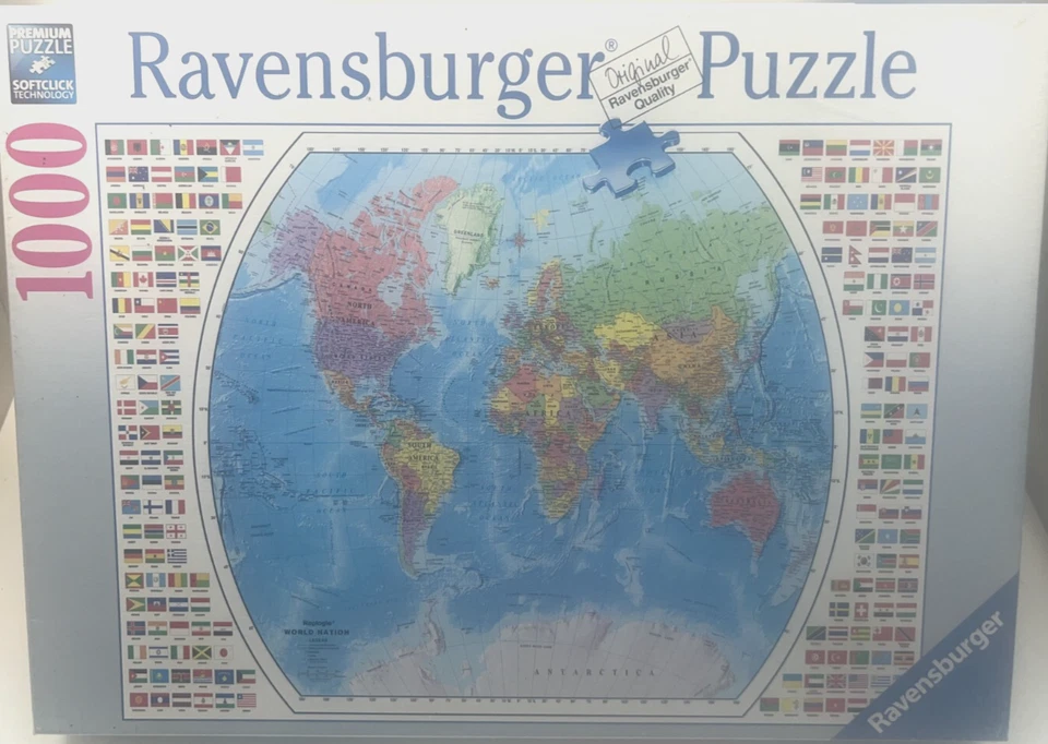 Ravensburger Puzzle 1000 Pieces "Political World Map" New Sealed - Image 1 of 3