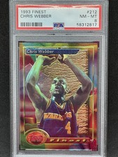 1993 Topps Finest Chris Weber RC Refractor #212 PSA NM-MT 8