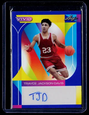 2022-23 Leaf Vivid #BA-TJD Trayce Jackson-Davis Navy Blue 12/30 - Image 1 of 2