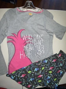 DreamWorks women’s junior Trolls World Tour Pajama medium top & pants - Picture 1 of 10