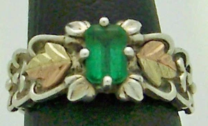 SCHÖNER NACHLASS COLEMAN Co VULKANISCHES GLAS STERLINGSILBER & 12K BLATTGOLD RING, 5 - Bild 1 von 1