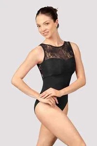 Mirella By Bloch Ladies Majesty Tank Style Lace Detail Leotard M3121LM Black - Picture 1 of 3