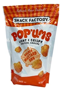Snack Factory Pop'ums Mostaza Dorada Ligera y Crujiente Barbacoa Pretzel Horneado Snacks 9oz - Imagen 1 de 1