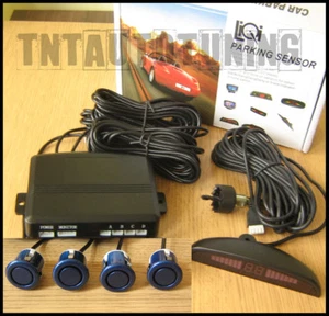 Kit 4 Sensori di Parcheggio Blu con Display LED e Buzzer Allarme - Picture 1 of 4