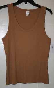 Gap Damen Tank Top Gerippt Rundhals Braun Größe L - Bild 1 von 7