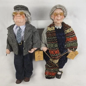 Vtg RF Collection Germany Life Experienced Couple 15" Porcelain Dolls w/Tags - Picture 1 of 23