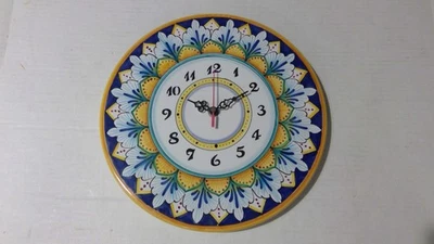 Reloj de Pared Cerámica Ceramiche Casola Cerámica Italiana 12" Pintado a Mano Foto 1 de 4