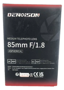Benoison 85mm F/1.8 Lens-New-Never Used-Open Box-Never Attached To A Camera - Picture 1 of 10