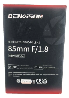 Benoison 85mm F/1.8 Lens-New-Never Used-Open Box-Never Attached To A Camera - Image 1 of 4