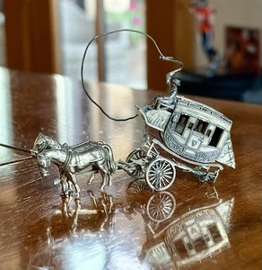 Vintage Sterling Silber Guss Postkutsche Montage / 30 Gramm / 70’s Production - Bild 1 von 2