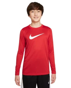Nike Big Kids Dri-FIT Legend Logo-Print Long Sleeve T-Shirt - Red (XL) - Picture 1 of 1